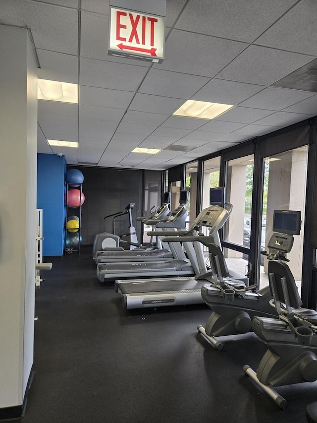 6700 S S Shore Dr Unit 2G, Chicago, IL 60649 - gym featuring a drop ceiling