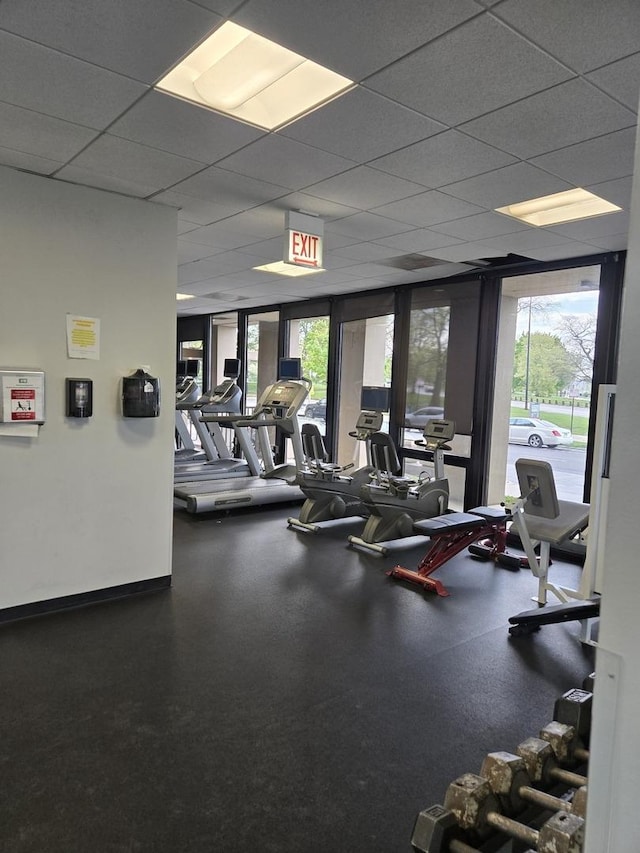 6700 S S Shore Dr Unit 2G, Chicago, IL 60649 - workout area with a drop ceiling