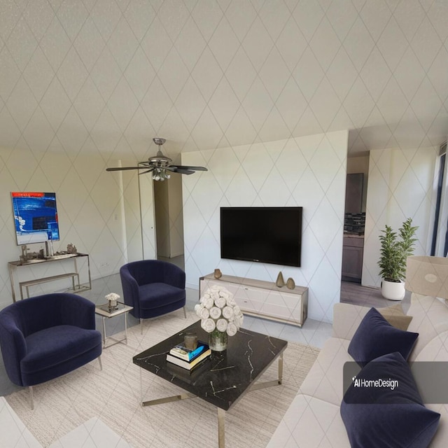6700 S S Shore Dr Unit 2G, Chicago, IL 60649 - living area with ceiling fan and tile patterned flooring