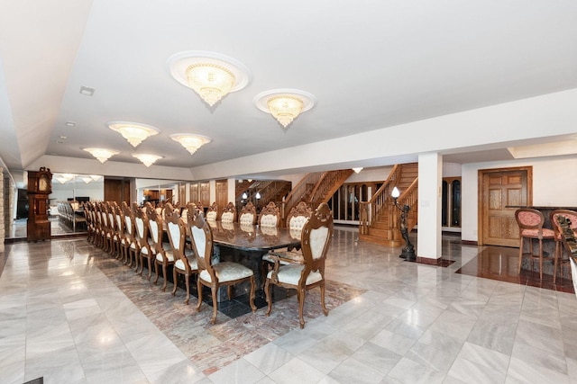 1020 Evergreen Dr, Lake Forest, IL 60045 - dining area featuring stairway and marble finish floors