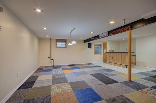 5615 Cider Grove Ct, Plainfield, IL 60586 - basement with recessed lighting, baseboards, and carpet flooring