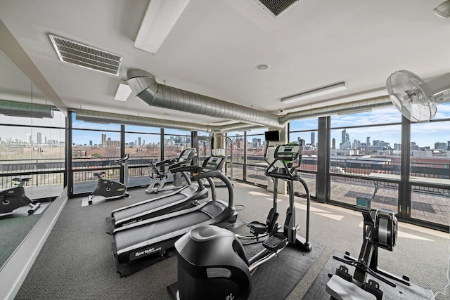 1070 W 15th St Unit 403, Chicago, IL 60608 - gym with a wall of windows and plenty of natural light