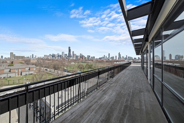 1070 W 15th St Unit 403, Chicago, IL 60608 - wooden deck featuring a skyline view