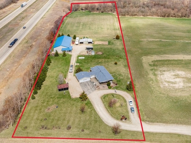 2956 Welland Rd, Earlville, IL 60518 - birds eye view of property with a rural view