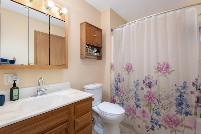 2956 Welland Rd, Earlville, IL 60518 - bathroom featuring curtained shower, vanity, and toilet