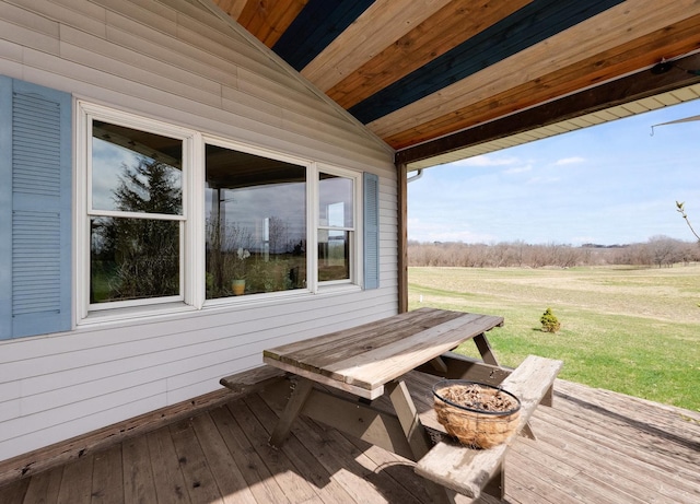 2956 Welland Rd, Earlville, IL 60518 - wooden terrace with a rural view and a yard