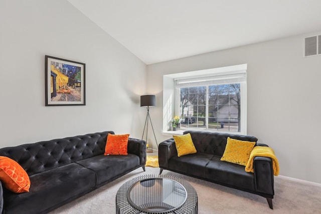 200 Glasgow Ln, Schaumburg, IL 60194 - carpeted living area with baseboards and lofted ceiling
