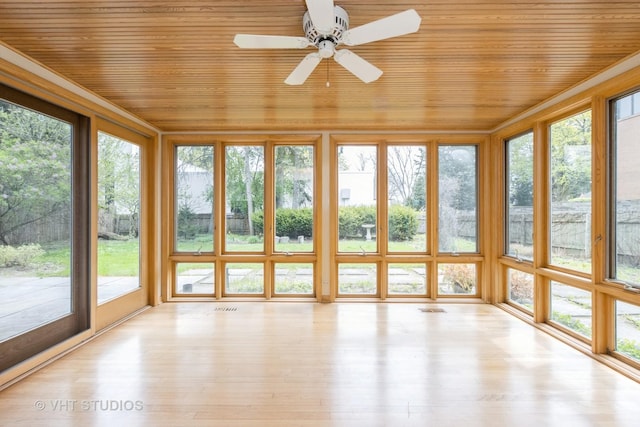 349 Ridge Rd, Kenilworth, IL 60043 - unfurnished sunroom with a healthy amount of sunlight and wooden ceiling