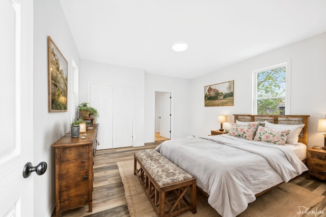 18445 Kedzie Ave, Homewood, IL 60430 - bedroom with wood finished floors, a closet, and baseboards