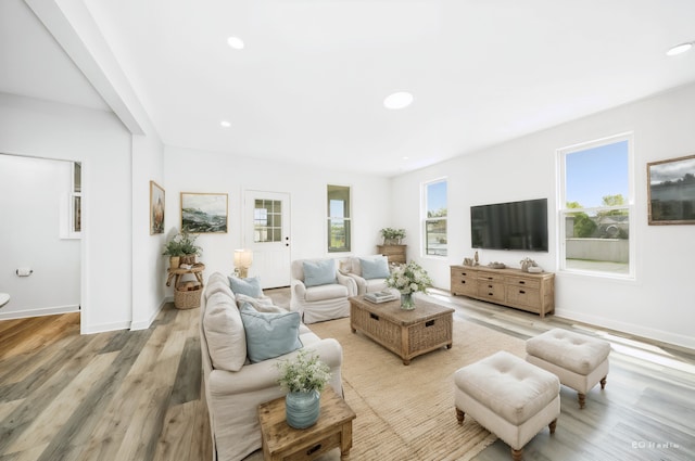 18445 Kedzie Ave, Homewood, IL 60430 - living area featuring light wood-style flooring, baseboards, and recessed lighting
