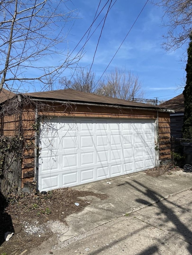 view of garage