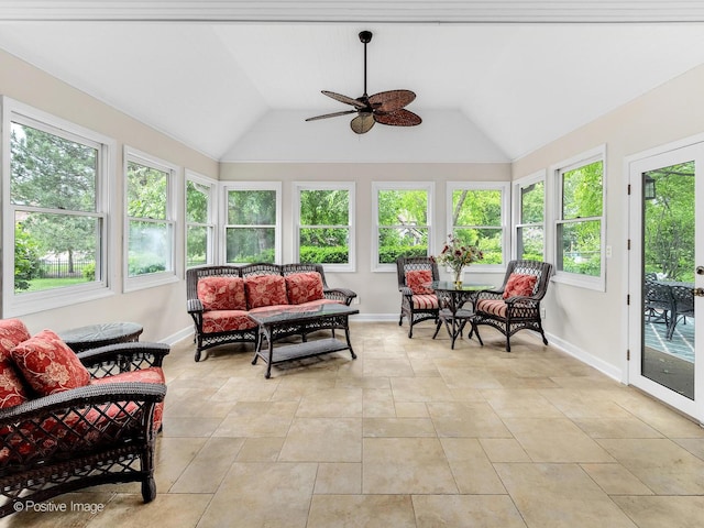 2 Stirrup Cup Ct, Saint Charles, IL 60174 - sunroom featuring baseboards and vaulted ceiling