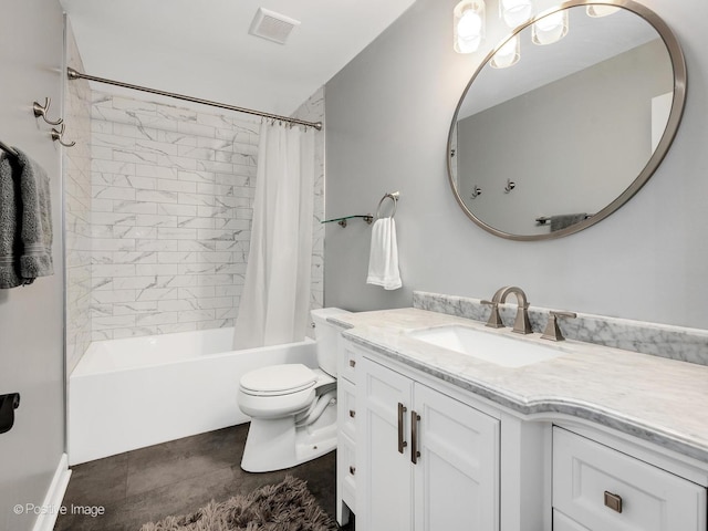 2 Stirrup Cup Ct, Saint Charles, IL 60174 - full bathroom with vanity, shower / bath combination with curtain, and toilet