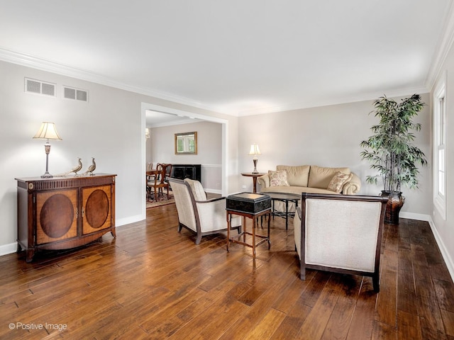 2 Stirrup Cup Ct, Saint Charles, IL 60174 - living room featuring hardwood / wood-style flooring, ornamental molding, and baseboards