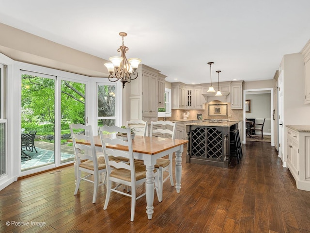 2 Stirrup Cup Ct, Saint Charles, IL 60174 - dining area with a chandelier, dark wood finished floors, healthy amount of natural light, and recessed lighting