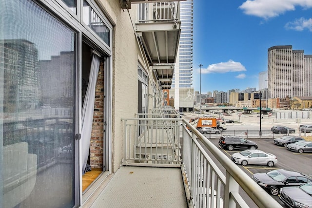 balcony with a city view