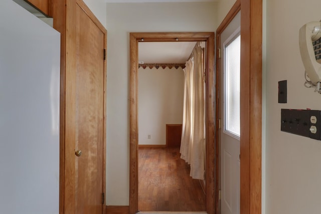 108 N Chatham St, Danvers, IL 61732 - hall with baseboards and light wood finished floors