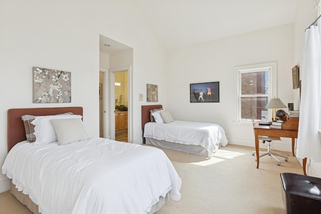 2735 N Dayton St, Chicago, IL 60614 - carpeted bedroom with lofted ceiling and an office area