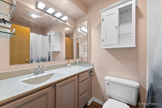1832 Schmale Ct, Glendale Heights, IL 60139 - bathroom featuring toilet, vanity, and a shower with curtain