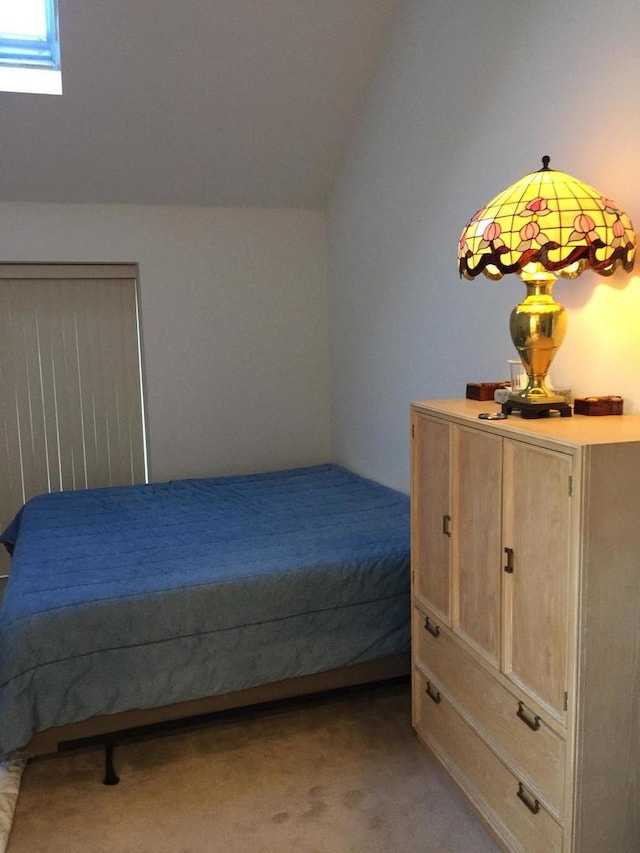 187 Hilltop Dr, Lake In The Hills, IL 60156 - carpeted bedroom featuring lofted ceiling