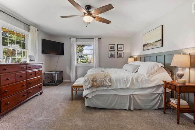 15 Wood Ln, Monticello, IL 61856 - bedroom featuring light carpet, a ceiling fan, and visible vents