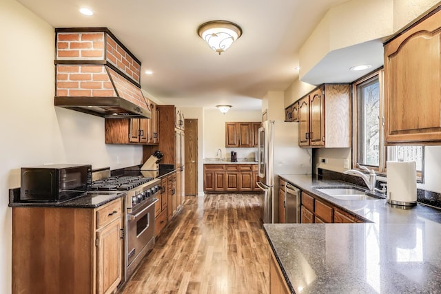 367 Quist Ct, Grayslake, IL 60030 - kitchen with brown cabinetry, stainless steel appliances, and a sink