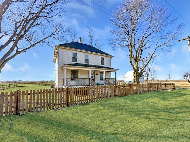 17128 Lukens Rd, Sycamore, IL 60178 - view of front of home with covered porch and a chimney