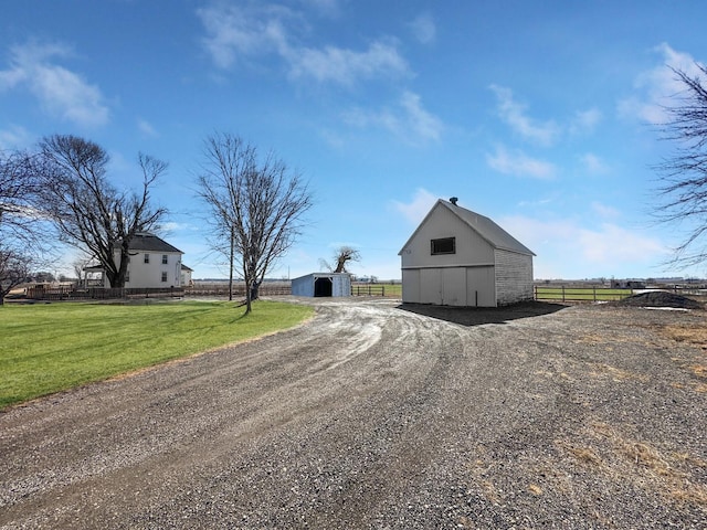 17128 Lukens Rd, Sycamore, IL 60178 - view of dirt / gravel driveway featuring a barn