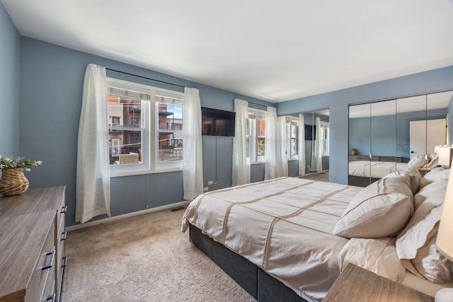 849 W Buckingham Pl Unit G, Chicago, IL 60657 - bedroom with multiple closets, baseboards, and carpet flooring