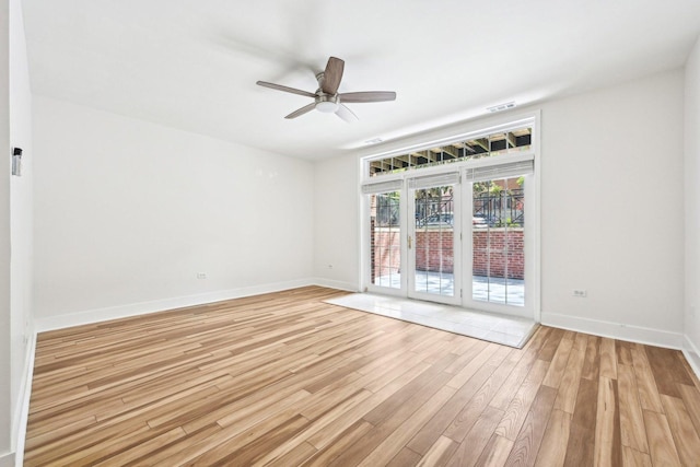 4310 N Richmond St Unit 1, Chicago, IL 60618 - spare room with ceiling fan, light wood finished floors, and baseboards