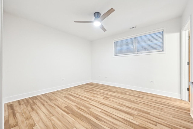 4310 N Richmond St Unit 1, Chicago, IL 60618 - empty room featuring light wood finished floors, ceiling fan, and baseboards