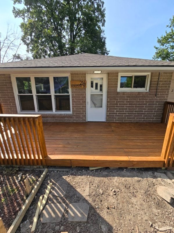 214 Augusta Dr, Mahomet, IL 61853 - view of wooden deck