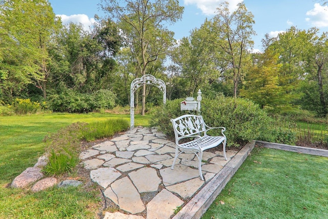 view of yard with a patio area