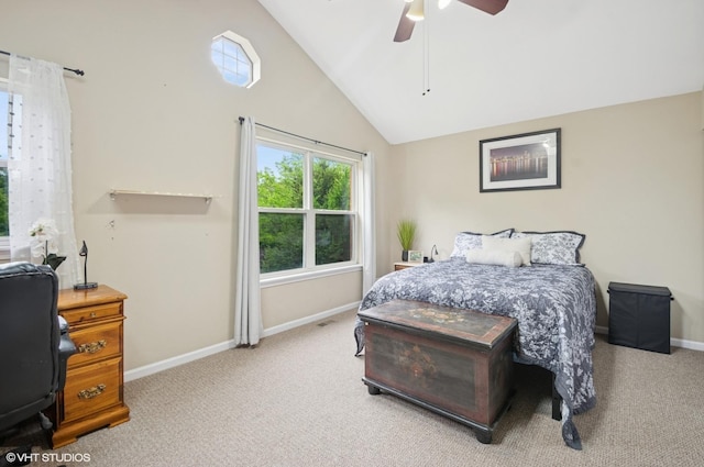 4134 S Ellis Ave, Chicago, IL 60653 - bedroom with carpet floors, baseboards, ceiling fan, an office area, and high vaulted ceiling