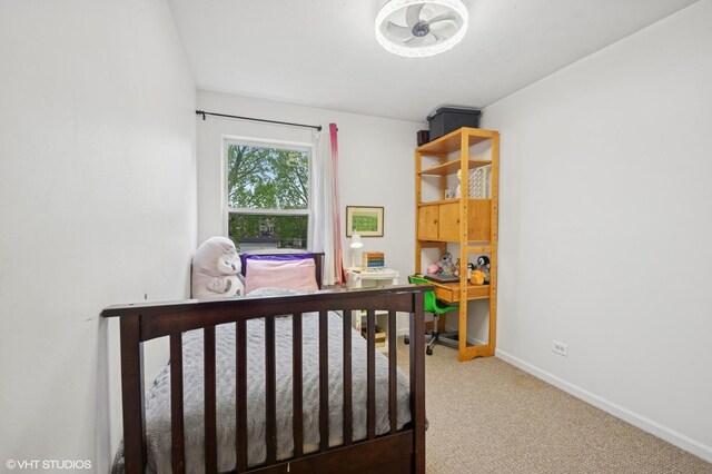 4134 S Ellis Ave, Chicago, IL 60653 - bedroom featuring carpet flooring, baseboards, and an office area