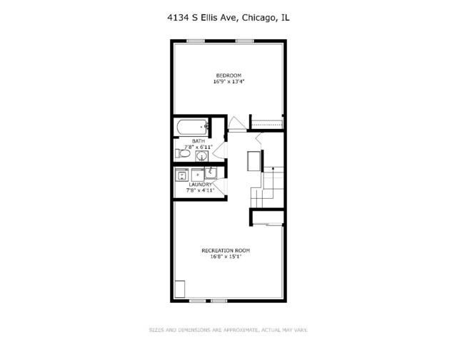 4134 S Ellis Ave, Chicago, IL 60653 - floor plan / room layout