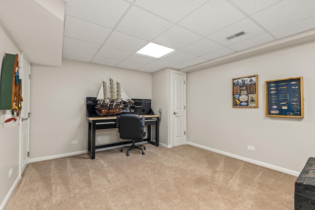 405 Ashbury Ln, Lemont, IL 60439 - office space with carpet floors, a paneled ceiling, and baseboards