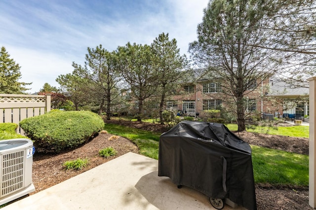 405 Ashbury Ln, Lemont, IL 60439 - view of yard featuring cooling unit, a patio area, and fence