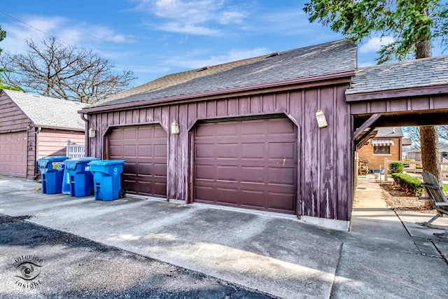 view of garage