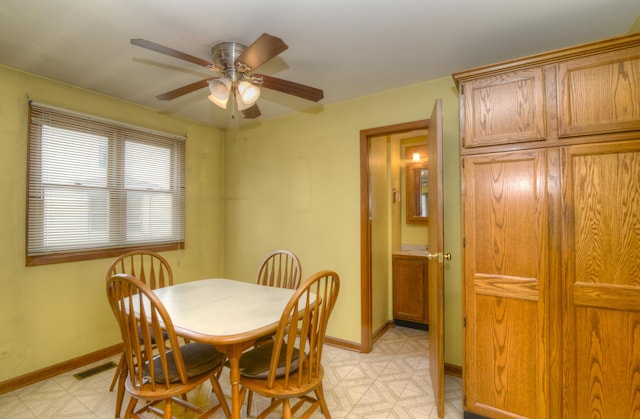 3902 Rose Ave, Western Springs, IL 60558 - dining room featuring a ceiling fan and light flooring