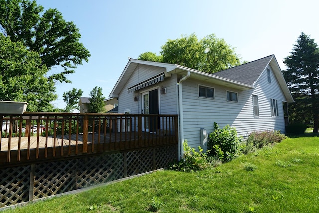 3902 Rose Ave, Western Springs, IL 60558 - view of property exterior featuring a wooden deck and a yard