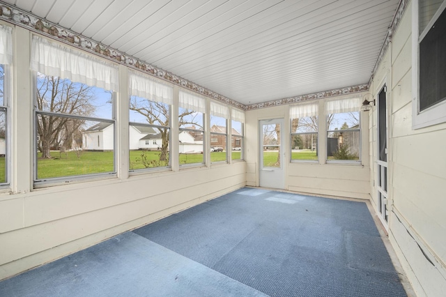 view of unfurnished sunroom