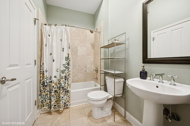 1464 S Michigan Ave Unit 1401, Chicago, IL 60605 - full bathroom featuring shower / tub combo with curtain and tile patterned floors