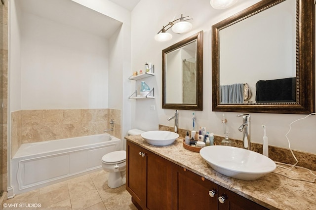 1464 S Michigan Ave Unit 1401, Chicago, IL 60605 - full bathroom featuring a bath, double vanity, and tile patterned floors