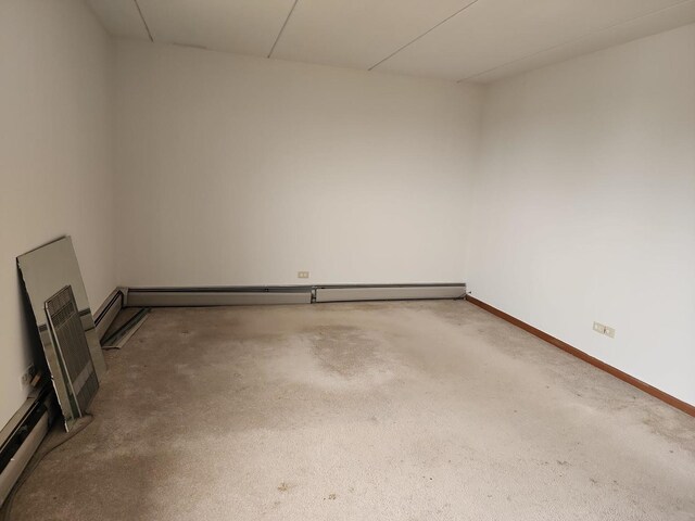 5011 S Valley Ln Unit 409, Streamwood, IL 60107 - spare room featuring a baseboard radiator and carpet