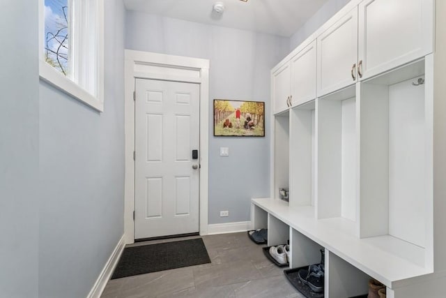 mudroom with baseboards