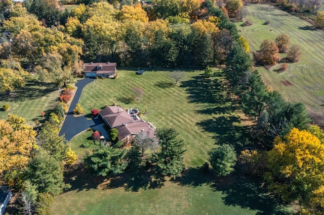aerial view with a rural view