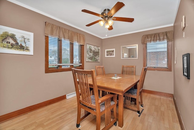 17531 Burnham Ave, Lansing, IL 60438 - dining space with light wood finished floors, baseboards, and ceiling fan