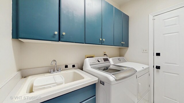1531 Walnut St, Western Springs, IL 60558 - laundry area featuring cabinet space and separate washer and dryer