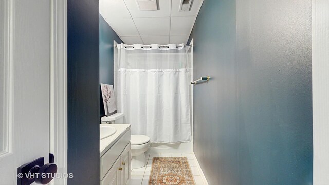 1531 Walnut St, Western Springs, IL 60558 - full bath with tile patterned floors, vanity, toilet, shower / tub combo, and baseboards